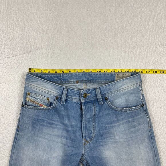 Diesel Jeans Mens 30x32 Blue Straight Larkee Button Fly (Hemmed Inseam 26") - Picture 12 of 16